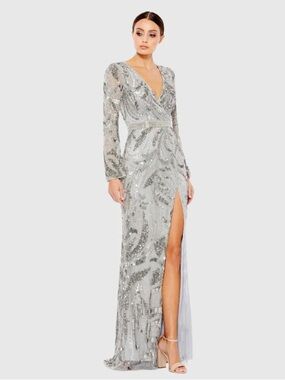 Mac Duggal 5222 Split Sleeves Embellished Dress new with tags NWT size 14 $598